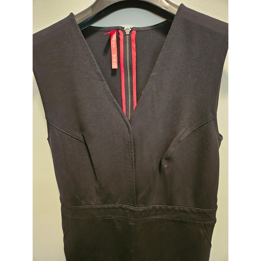 Spanx Black V-Neck Sleeveless Jumpsuit Back Zip Medium